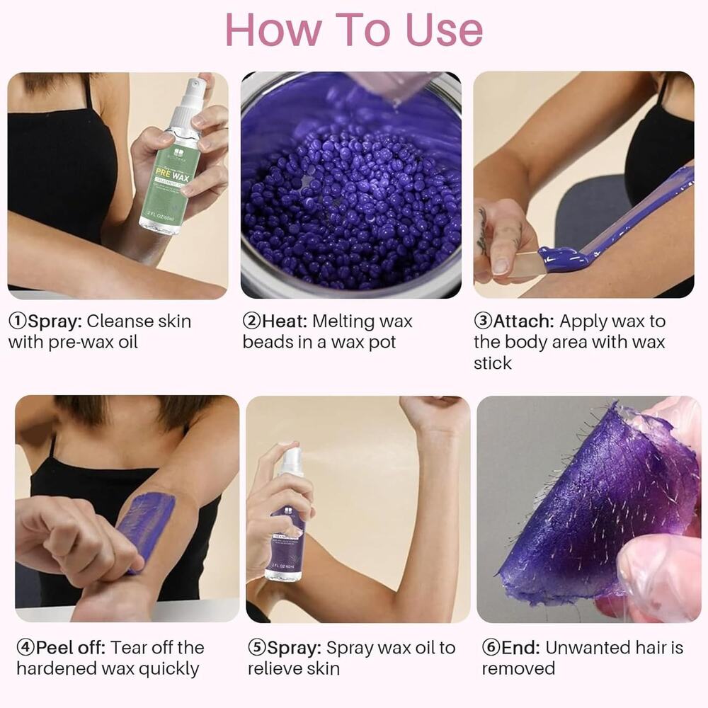 BLITZWAX Brazilian and Bikini Waxing Kit for Women, Hard Wax Warmer for Face, Le - Picture 5 of 6